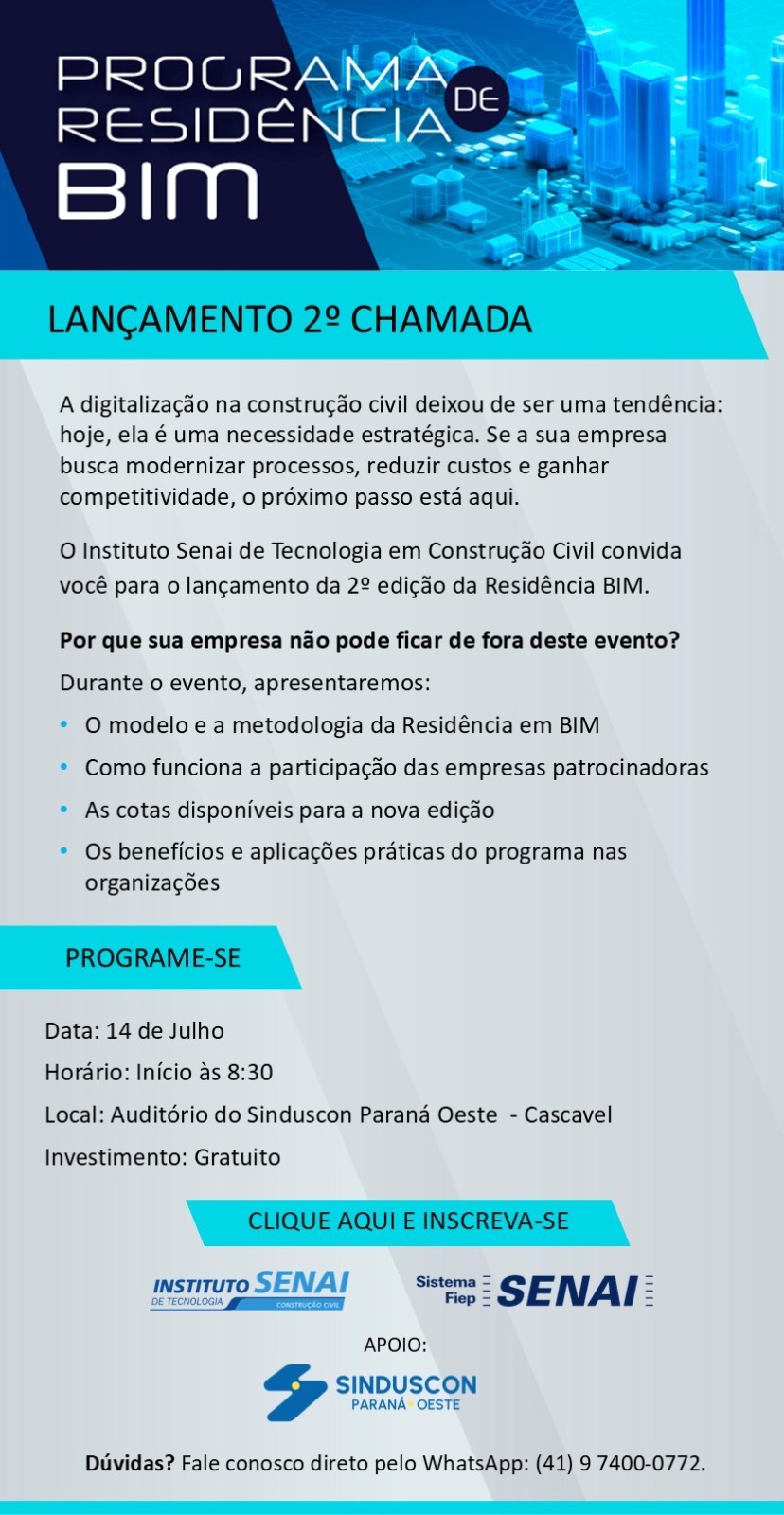 Evento: Programa Residencia BIM FIEP X COMAT