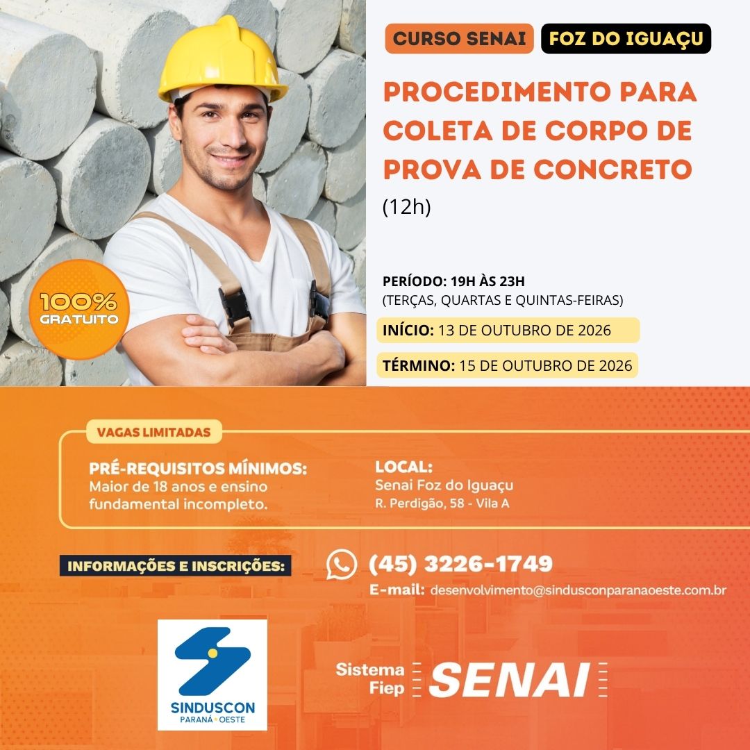 Banner: Curso Prova de Concreto - 12h Foz do Iguaçu