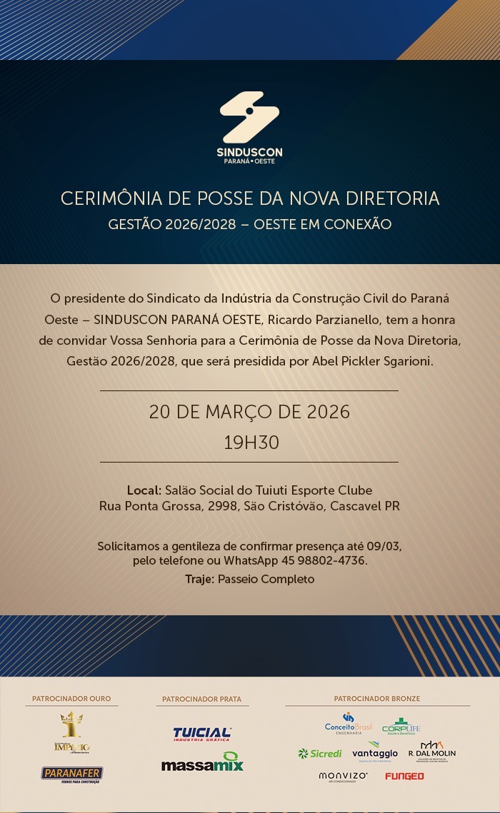 Evento: Jantar de Posse da Nova Diretoria do Sinduscon Paraná Oeste