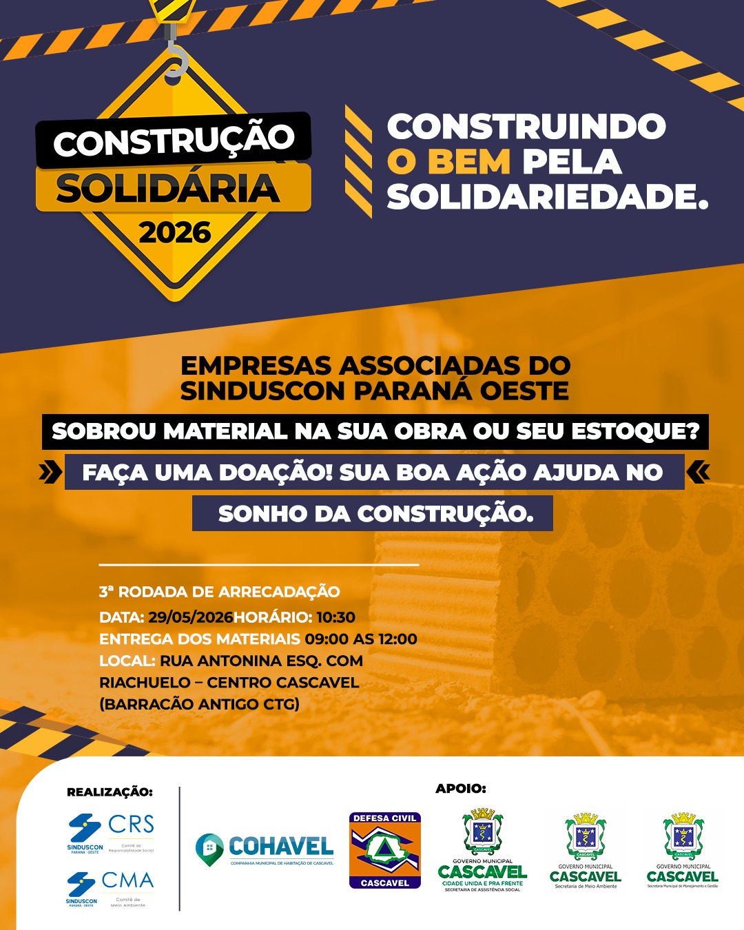 Evento: CAMPANHA CONSTRUÇÃO SOLIDÁRIA 2026