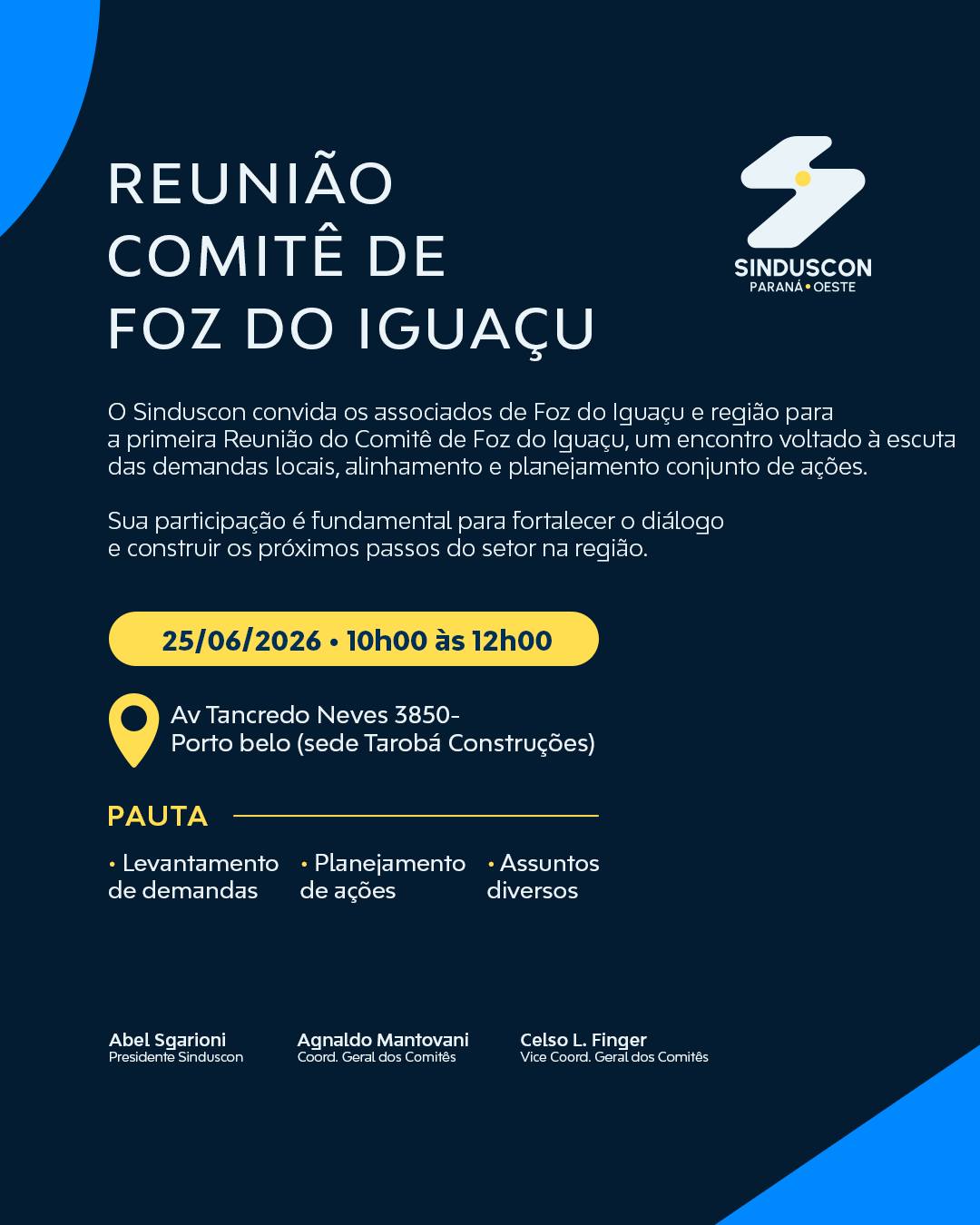 Evento: Comitê de Foz do Iguaçu realizará sua primeira reunião