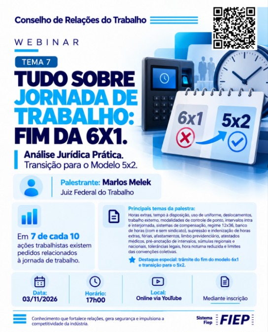 Evento: Webinar Conselho de Relações do Trabalho da FIEP 