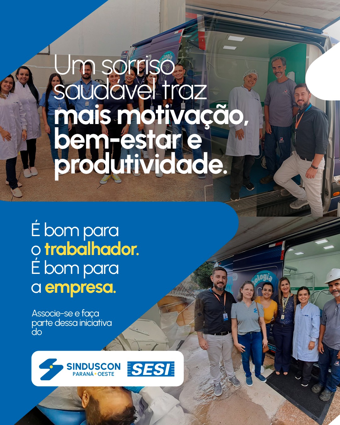 Banner: UMO leva atendimento odontológico gratuito diretamente aos canteiros de obras 