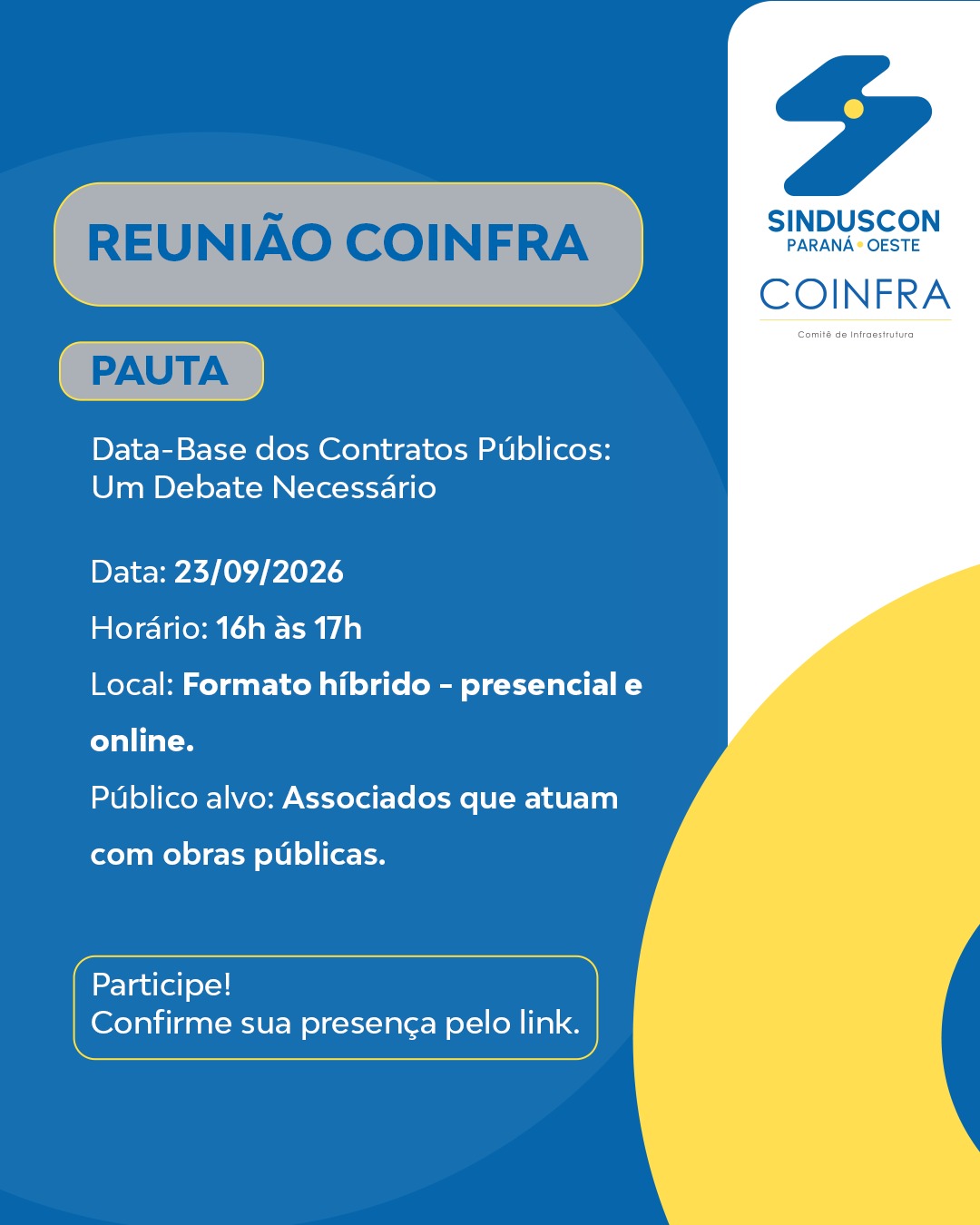 Banner: Coinfra coloca contratos públicos no centro do debate