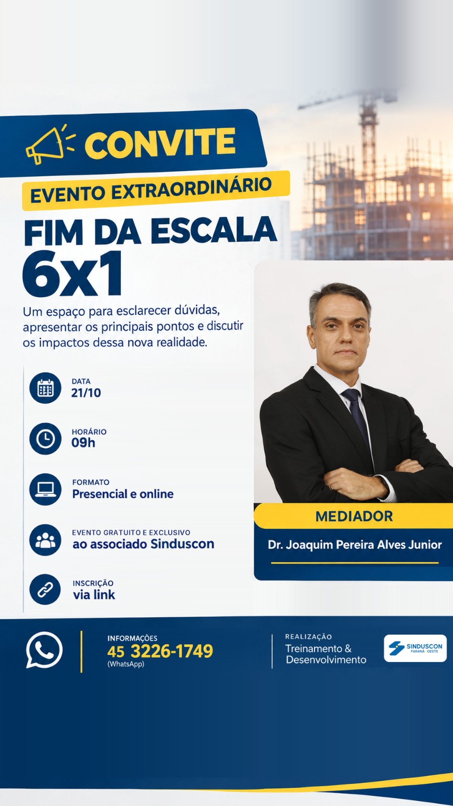 Banner: EVENTO EXTRAORDINÁRIO FIM DA ESCALA 6x1