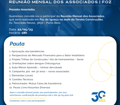 REUNIÃO ASSOCIADOS FOZ DO IGUAÇU 22-05-2023