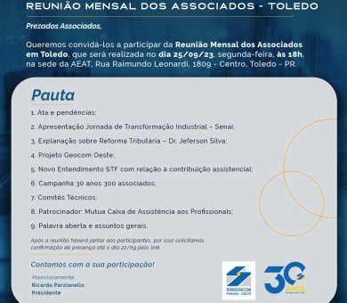 REUNIÃO ASSOCIADOS TOLEDO 25-09-2023