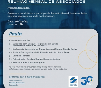 REUNIÃO ASSOCIADOS 26-02-2024
