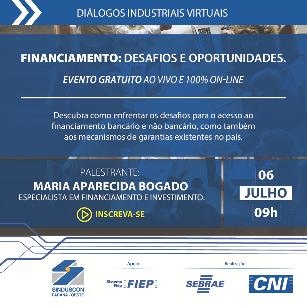 Banner: Palestra Financiamento: Desafios e Oportunidades