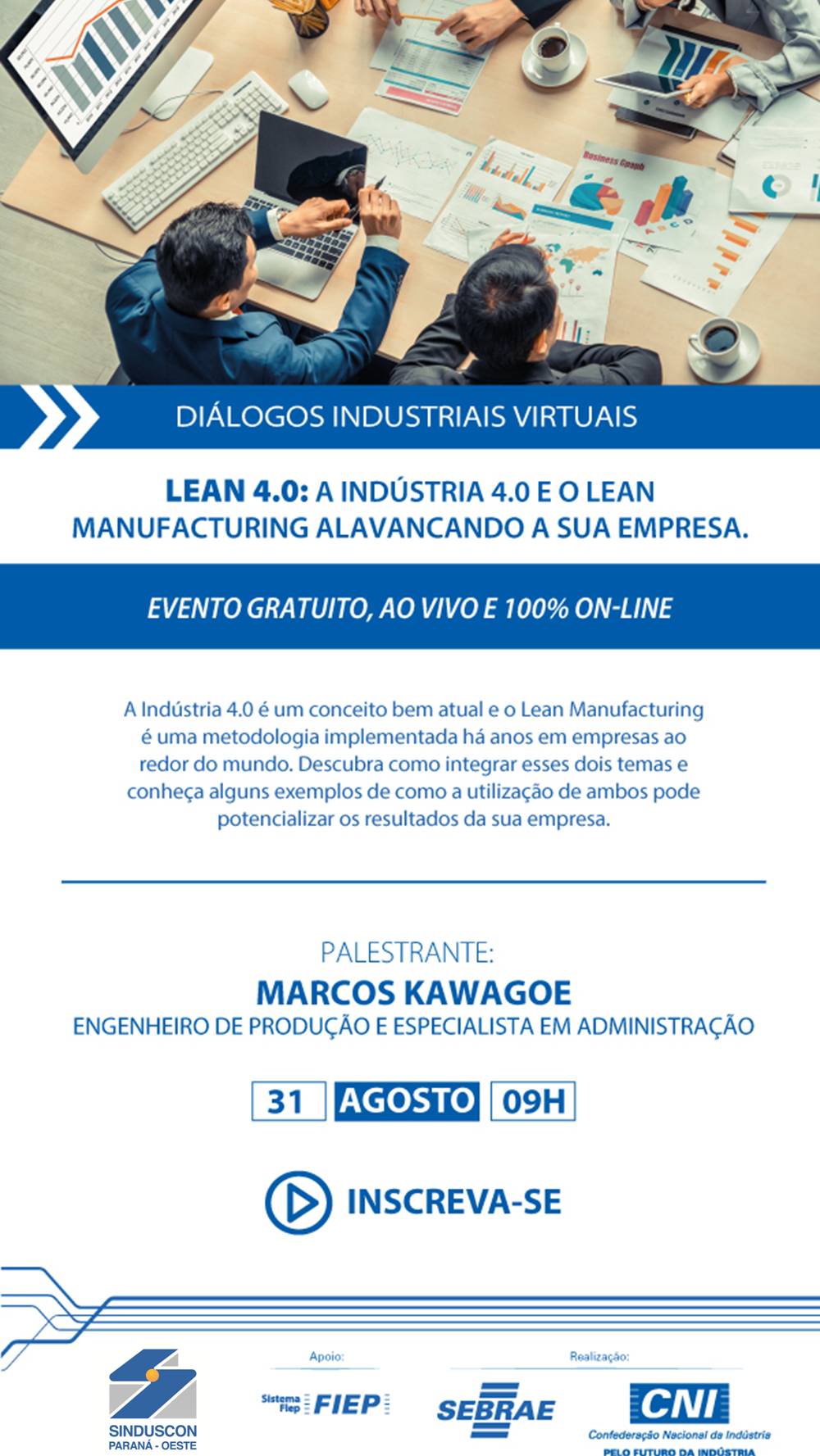 Banner: Lean 4.0: a Indústria 4.0 e o Lean Manufacturing alavancando a sua empresa