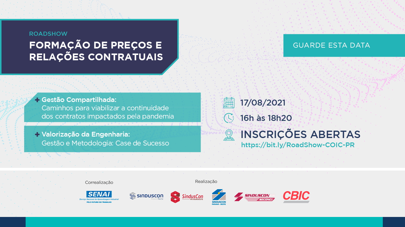 Banner: Roadshow aborda formação de preços e relações contratuais