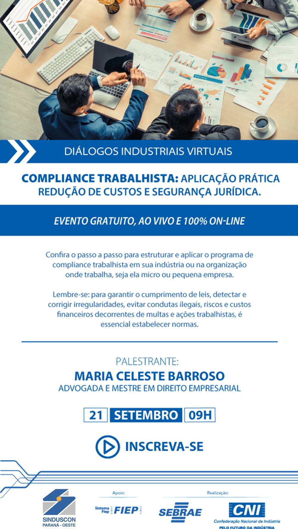 Banner: Compliance Trabalhista: Aplicação Prática, Redução de Custos e Segurança Juridica