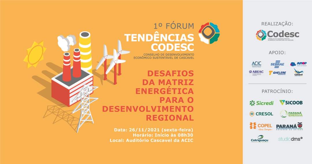 Banner: 1ºFórum Desafios da Matriz Energética para Desenvolvimento Regional 