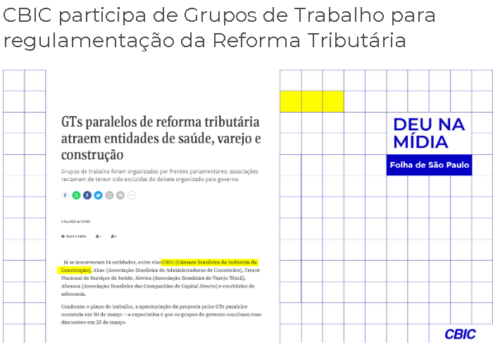 Banner: CBIC participa de Grupos de Trabalho para regulamentação da Reforma Tributária