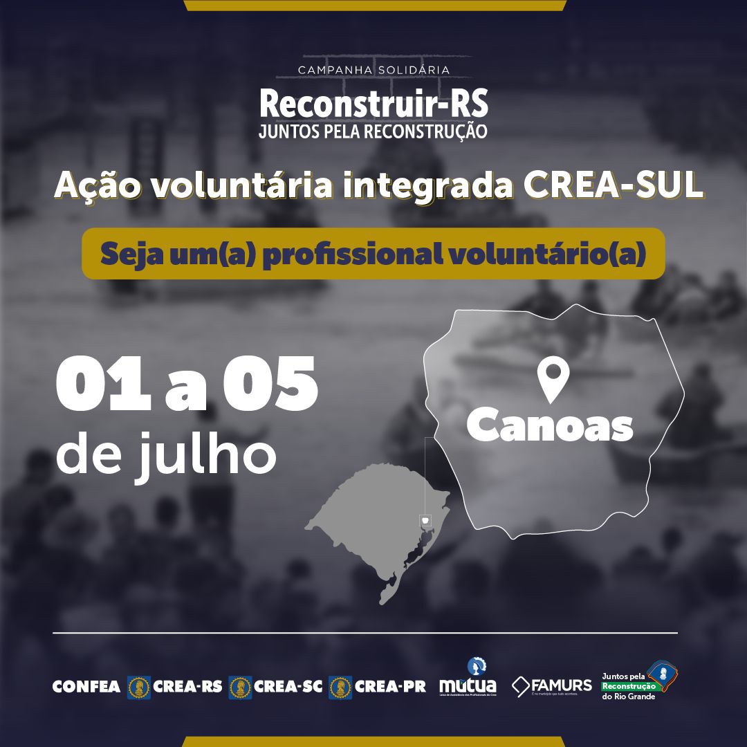 Banner: Sinduscon convida engenheiros a ajudar na reconstrução do RS