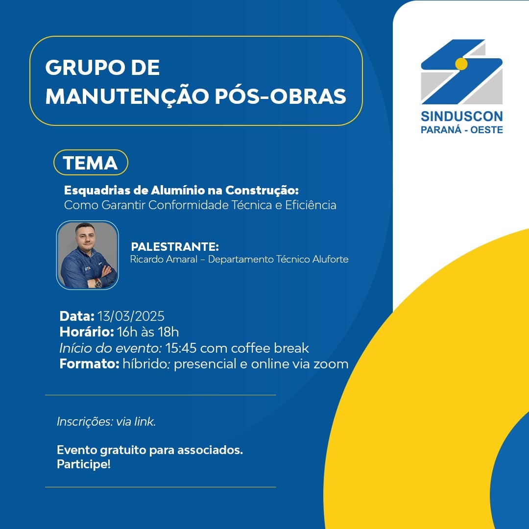 Banner: GRUPO DE MANUTENÇÃO PÓS-OBRAS